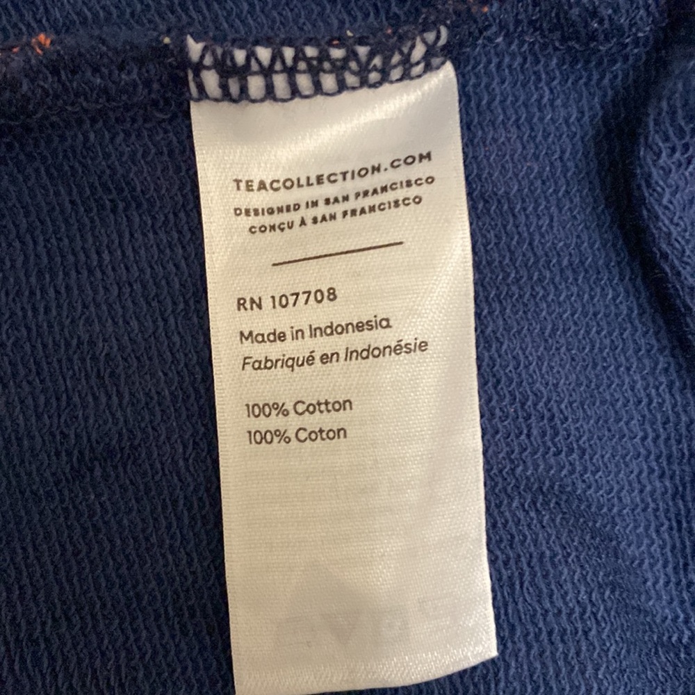 Tea Collection Blue and Peach Floral Sweatshirt - Picture 6 of 7